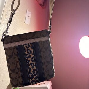 Coach Brown Crossbody Bag with Signature Monogram